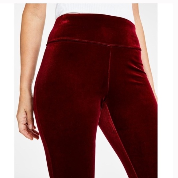 NWT INC Red Velvet Mid Rise Skinny Leg Stretchy Pants Size 8 - Picture 3 of 15